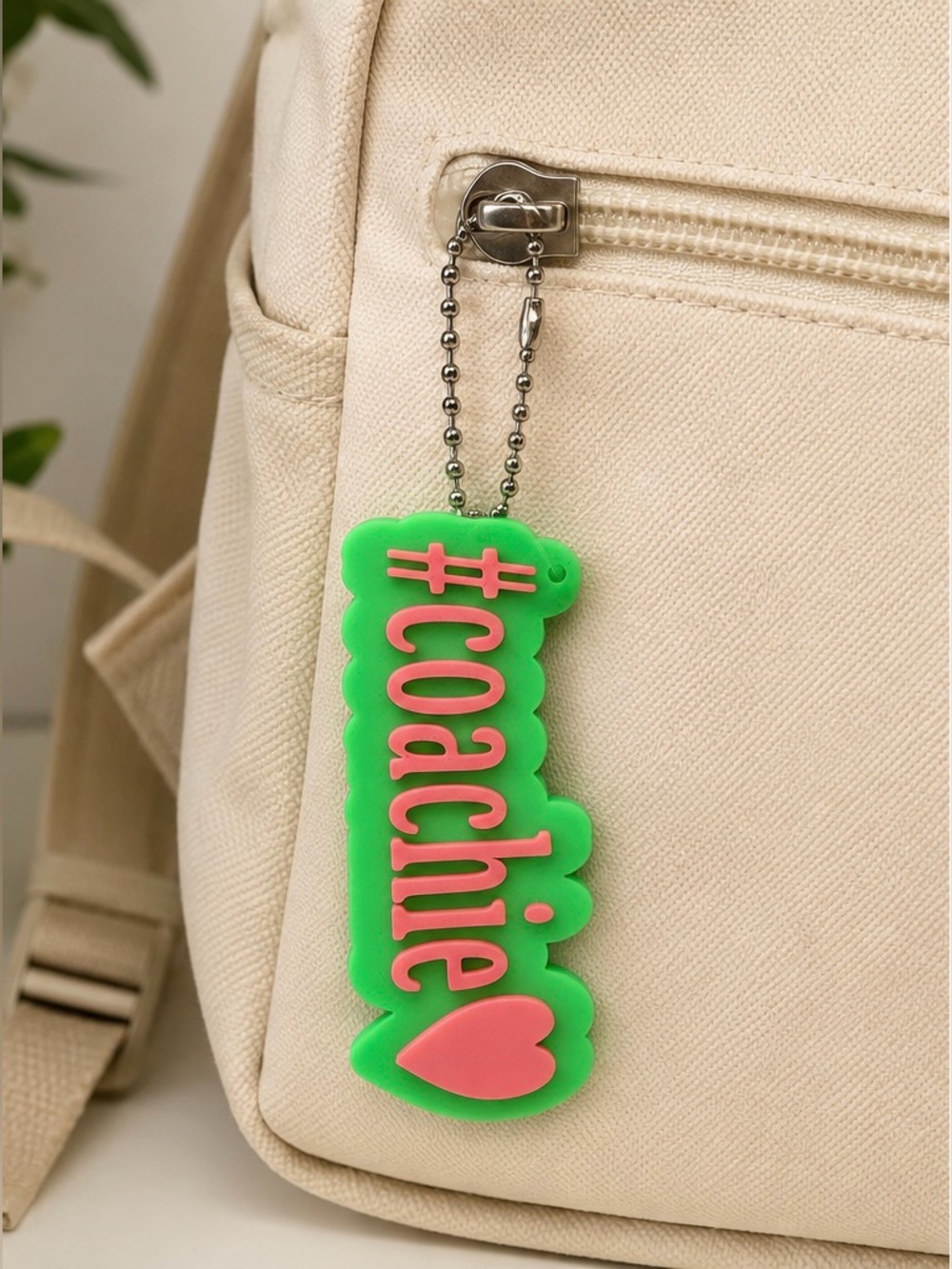 Coachie Pink & Green Bag charm/Keychain #Coachie - New, Unbranded